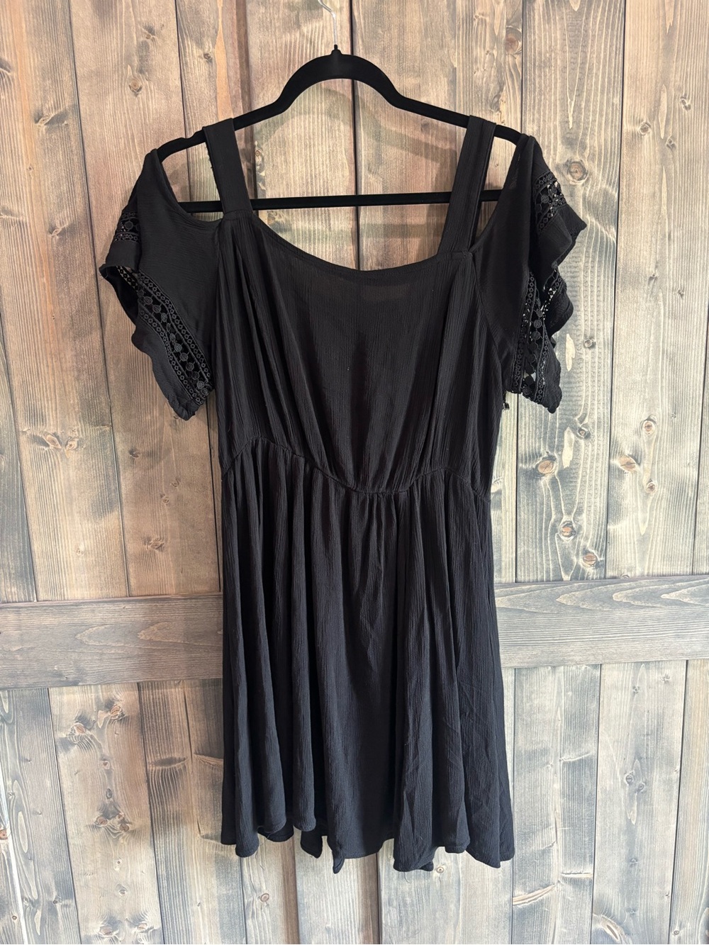 City Chic Black Cold-Shoulder Mini Dress